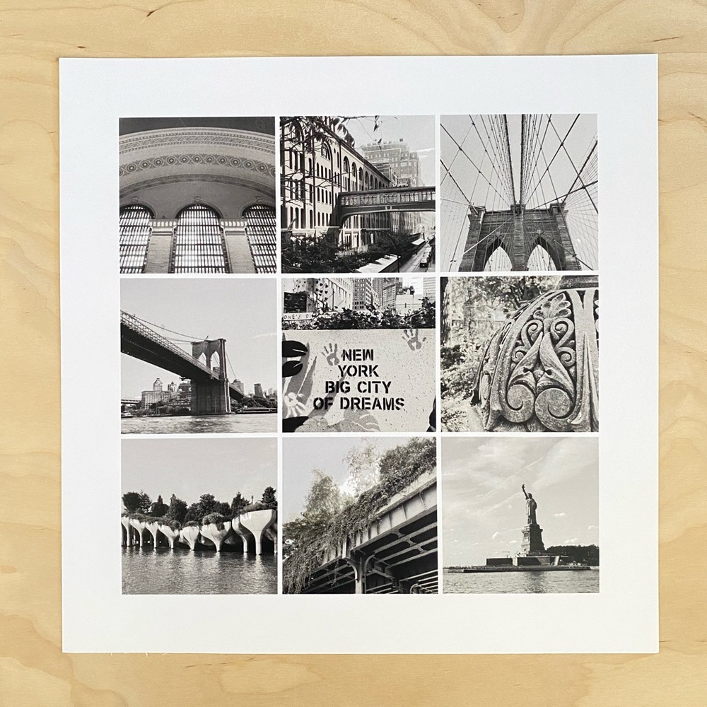 🆕 New York City Wall Art 12x12” Black & White